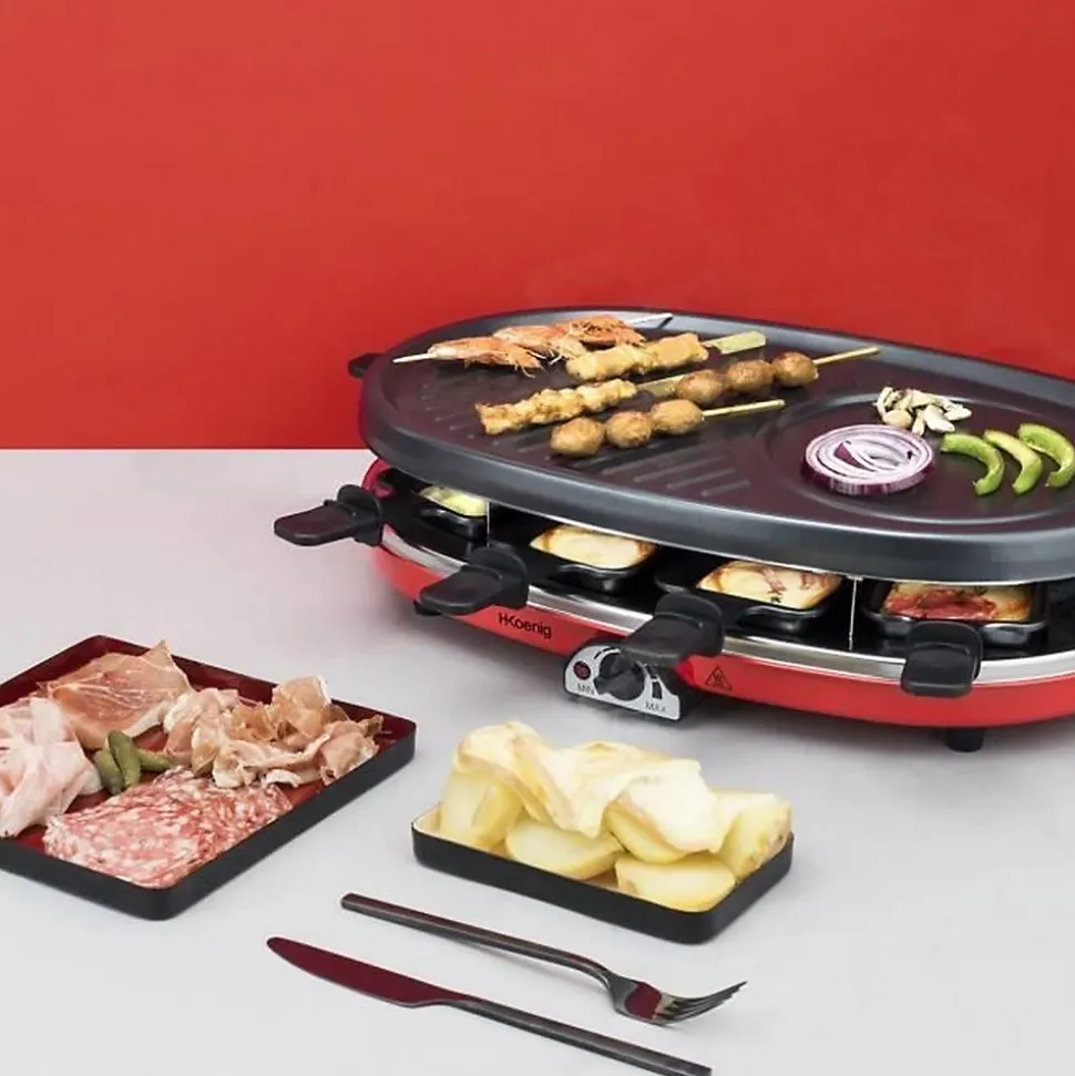 H.KoeNIG RP418 Appareil a raclette 8 personnes - Rouge