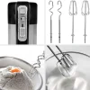 HM3 Batteur électrique à main 300W 5 vitesses Fonction turbo 2 batteurs 2 crochets Rangement intégré Pâtisserie gâteaux Duronic
