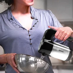 HM3 Batteur électrique à main 300W 5 vitesses Fonction turbo 2 batteurs 2 crochets Rangement intégré Pâtisserie gâteaux Duronic