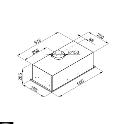 Hotte Casquette Aspirante Silencieuse - 60 cm - 445 m3/h - PIMOTION GEST - Noir