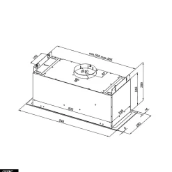 Hotte Casquette Aspirante Silencieuse - 60 cm - 575 m3/h - AGENDERO - Noir