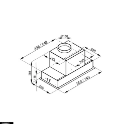 Hotte Casquette Aspirante Silencieuse - 60 cm - 545 m3/h - LUMOTION - Noir