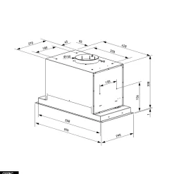 Hotte Casquette Aspirante Silencieuse - 60 cm - 720 m3/h - PINELIO - Noir