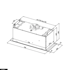 Hotte Casquette Aspirante Silencieuse - 80 cm - 565 m3/h - AGENDERO - Inox