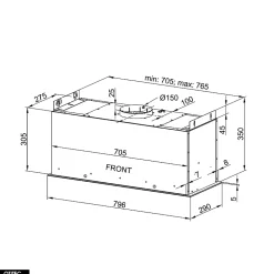 Hotte Casquette Aspirante Silencieuse - 80 cm - 510 m3/h - LOTEO - Noir