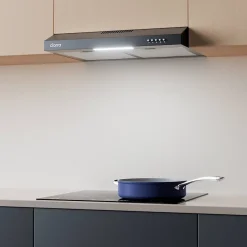 Hotte casquette 60cm classe a+ 220m3h 3 vitesses évacuation ou recyclage noir Ciarra CD6903DB