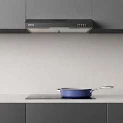 Hotte casquette 60cm classe a+ 220m3h 3 vitesses évacuation ou recyclage noir Ciarra CD6903DB