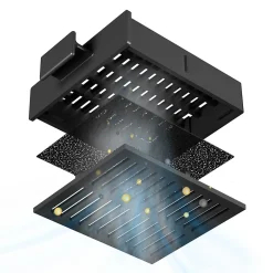 Hotte casquette 60cm 220m3/h 3 vitesses hotte encastrable évacuation ou recyclage inox Ciarra CD6903DS