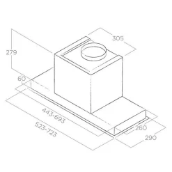 Hotte cuisine Elica encastrable HIDDEN 2.0 inox 80 cm