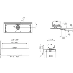 Hotte cuisine Elica encastrable CIAK 2.0 - 60 cm