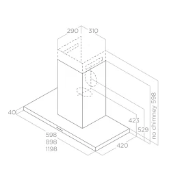 Hotte cuisine Elica murale THIN inox 60 cm