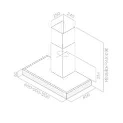 Hotte cuisine Elica murale SPOT PLUS inox 120 cm