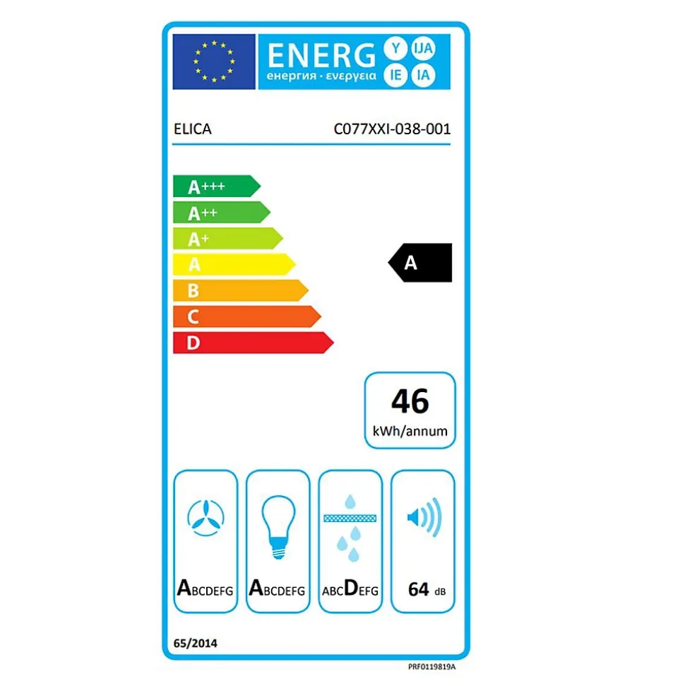 Hotte cuisine Elica murale SHIRE noir 60 cm