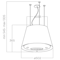 Hotte cuisine Elica suspendue blanc EASY UX 50 cm