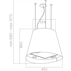Hotte cuisine Elica suspendue inox noir JUNO 50 cm - Nouvelle version