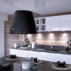 Hotte cuisine en îlot Silverline PURE PLUS noir mat 50 cm