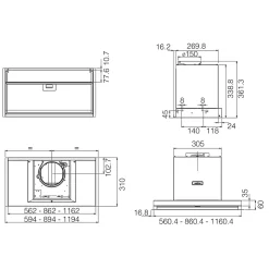 Hotte cuisine encastrable Elica BOXIN noir mat 60 cm
