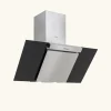Hotte cuisine murale Silverline KIM inox et verre noir 90 cm