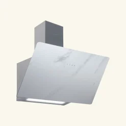 Hotte cuisine murale Silverline STRONG céramique blanc marbré 80 cm