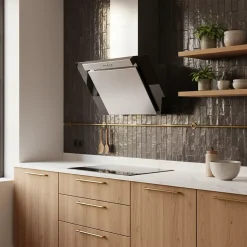 Hotte cuisine murale Silverline KIM inox et verre noir 60 cm