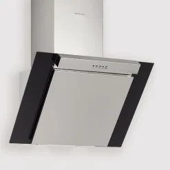 Hotte cuisine murale Silverline KIM inox et verre noir 60 cm