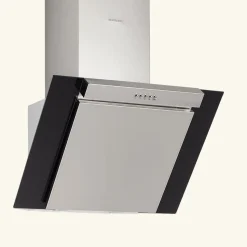 Hotte cuisine murale Silverline KIM inox et verre noir 60 cm