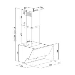 Hotte cuisine murale Silverline FARO blanc 90 cm