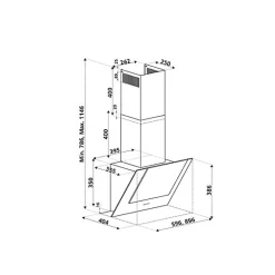 Hotte cuisine murale Silverline OLI noire 90 cm