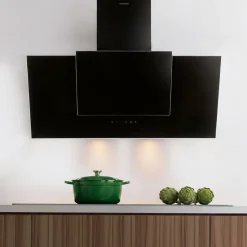 Hotte cuisine murale Silverline OLI noire 90 cm