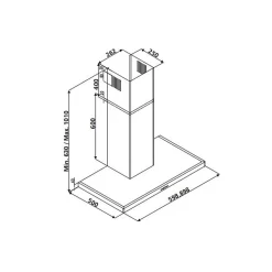 Hotte cuisine Silverline murale OPALE inox 90 cm