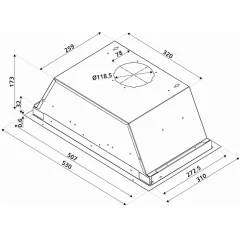 Hotte cuisine Silverline encastrable ALPHA blanc 53 cm