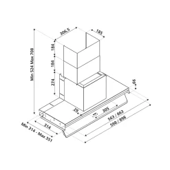 Hotte cuisine Silverline encastrable CELENO noir 60 cm