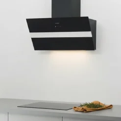 Hotte cuisine verticale Silverline ART verre noir 90 cm