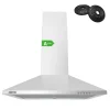 Hotte décorative 60cm murale 370m3h classe a++ 3 vitesses évacuation ou recyclage inox 201BK60 Ciarra
