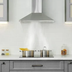 Hotte décorative 60cm murale 370m3h classe a++ 3 vitesses évacuation ou recyclage inox 201BK60 Ciarra