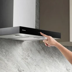 Hotte décorative 60cm classe a+++ murale 650m3h smart wifi 4 vitesses évacuation ou recyclage tactile inox CD6102S Ciarra