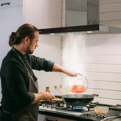 Hotte décorative 90cm murale 650m3h wifi classe a+++ 4 vitesses évacuation ou recyclage tactile inox CD9102S Ciarra