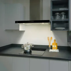 Hotte décorative 90cm murale 650m3h wifi classe a+++ 4 vitesses évacuation ou recyclage tactile inox CD9102S Ciarra