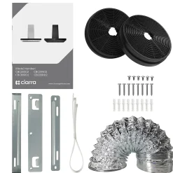 Hotte décorative 90cm murale 650m3h wifi classe a+++ 4 vitesses évacuation ou recyclage tactile noir CD9102B Ciarra