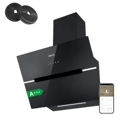 Hotte décorative 60cm murale 650m3h wifi connectée 4 vitesses évacuation ou recyclage tactile classe a+++ CD6736FB Ciarra