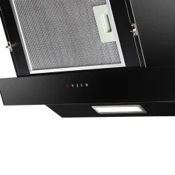 Hotte décorative GoodHome GHAG60LBNMl. 59,8 cm finition verre noir 527,6m³/h 69dB