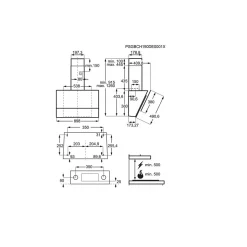 Hotte décorative inclinée 90cm 460m3/h noir Electrolux LFV429K