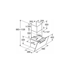 Hotte décorative inclinée 60cm 768m3/h noir Siemens LC67KFN60