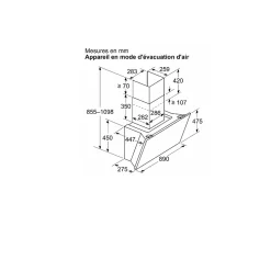 Hotte décorative inclinée 90cm 51db 441m3/h noir Siemens LC91KLT60
