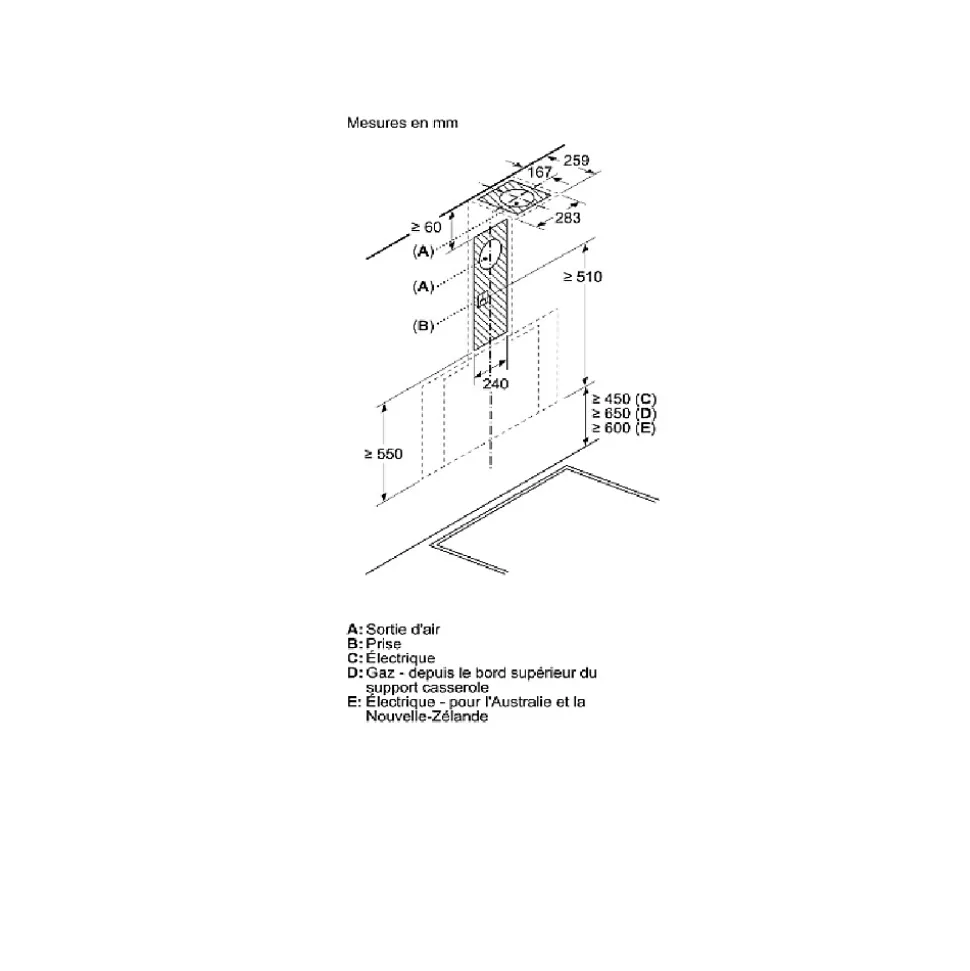 Hotte décorative inclinée 90cm 51db 441m3/h noir Siemens LC91KLT60