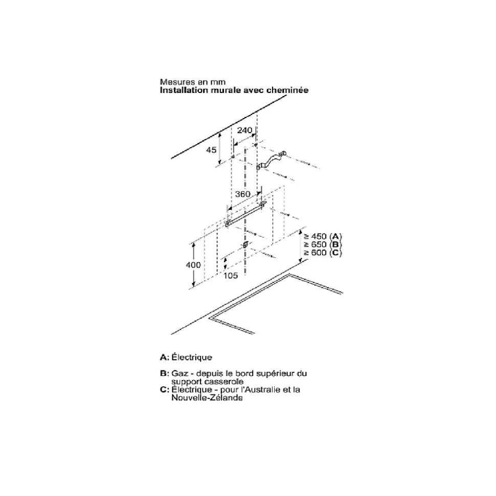 Hotte décorative inclinée 90cm 51db 441m3/h noir Siemens LC91KLT60