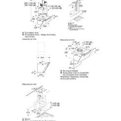 Hotte décorative inclinée 60cm 60db 399m3/h Bosch DWK67EM60 série 2