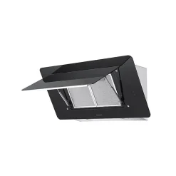 Hotte décorative inclinée 90cm 543m3/h inox/verre Brandt BHV1974IB