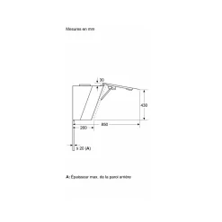 Hotte décorative inclinée 80cm 438m3/h noir Bosch DWJ81AN60