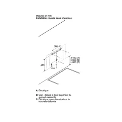 Hotte décorative inclinée 80cm 438m3/h noir Bosch DWJ81AN60
